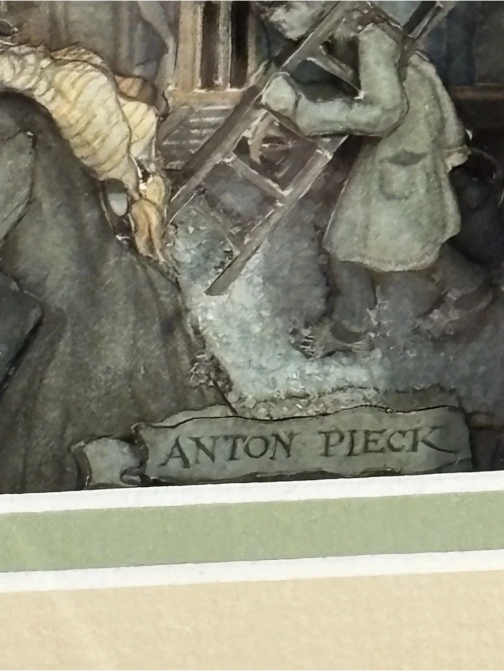 VTG Anton Pieck Die Cut 3D Shadow Box Victorian~Apotheek~Matted Paper Tole